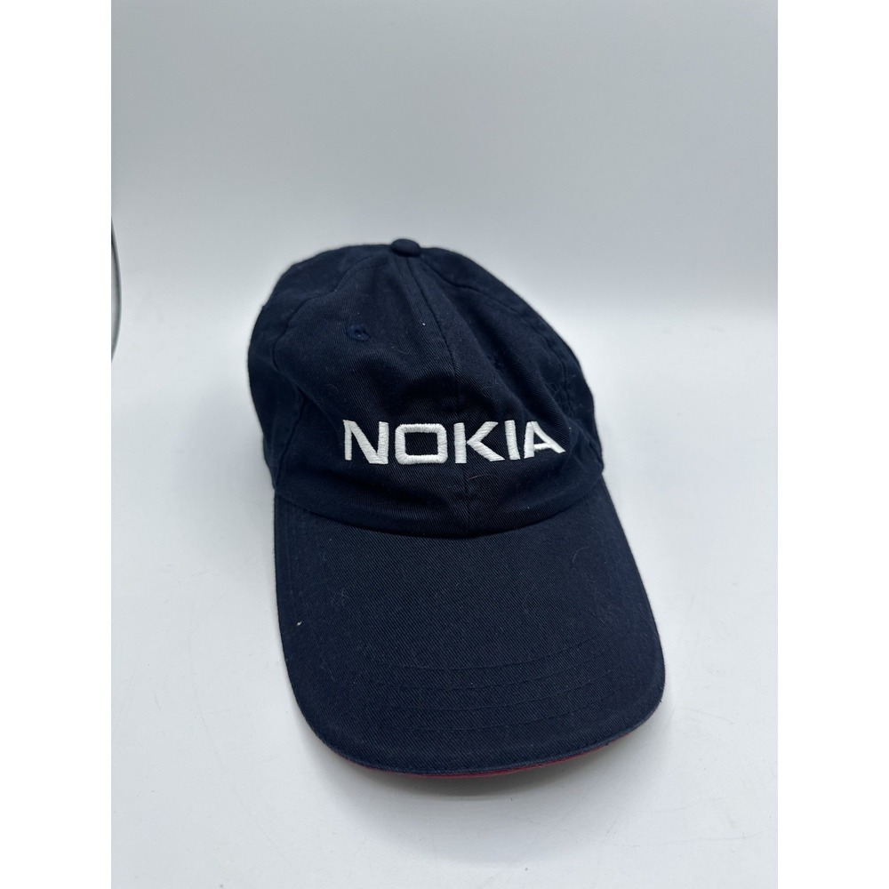Vintage 90s NOKIA Mobile Retro Cap Hat Snapback Blue Black